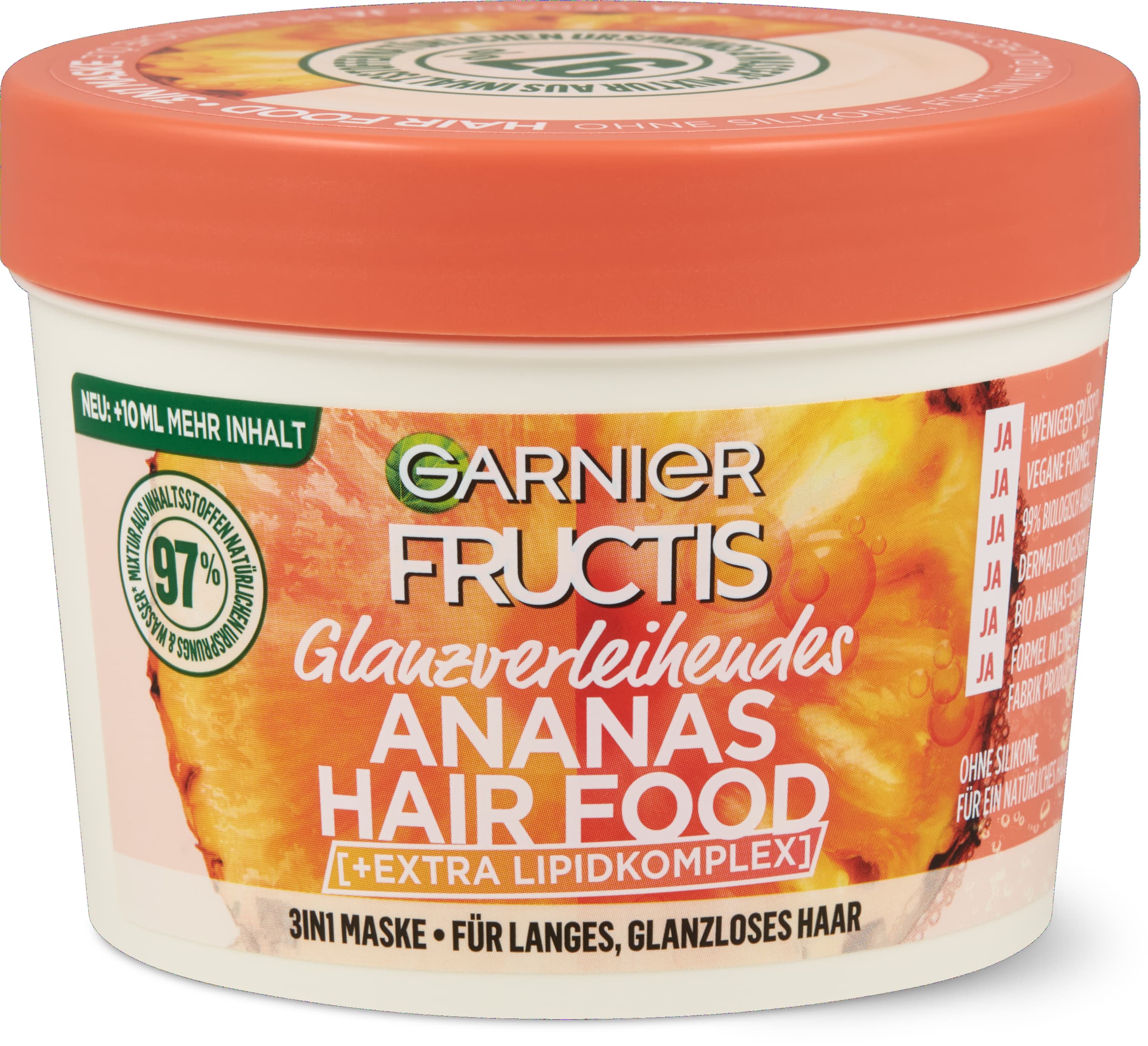 Ananas Maske langes, glanzloses Haar